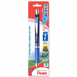 Pentel EnerGel Deluxe RTX Retractable Liquid Gel Pen 0.5mm Needle Tip Blue Ink 1 pack BLN75BPC