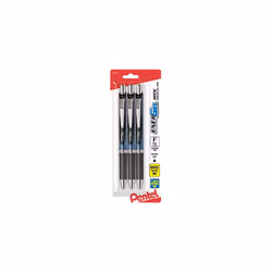Pentel EnerGel Deluxe RTX Retractable Pens  Needle Point  0.5 mm  Assorted Barrels  Black Ink  Pack Of 3