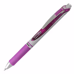 Pentel EnerGel Deluxe RTX Gel Pens  Medium Point  0.7 mm  Assorted Barrels  Violet Ink  Pack Of 3