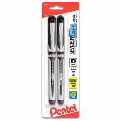 Pentel EnerGel Gel Ink Pen (1.0mm) Bold Point Metal Tip Black Ink 2 Pack (BL60BP2A)