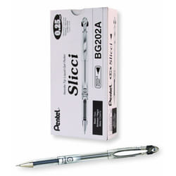 Pentel Arts Slicci 0.25 mm Extra Fine Gel Pen  Black Ink  Box of 12 (BG202-A)