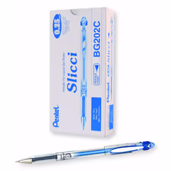Pentel Arts Slicci 0.25 mm Extra Fine Gel Pen Blue Ink Box of 12 BG202-C