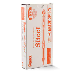 Pentel Arts Slicci 0.25 mm Extra Fine Gel Pen  Orange Ink  Box of 12 BG202-F1