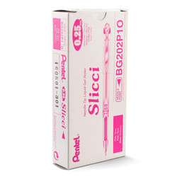 Pentel Arts Slicci 0.25 mm Extra Fine Gel Pen  Pink Ink  Box of 12 (BG202-P1)