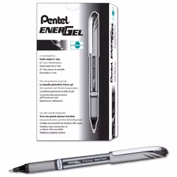 Pentel EnerGel NV Liquid Gel Pens  Medium Point  0.7 mm  54% Recycled  Black Ink  Pack Of 12 Pens