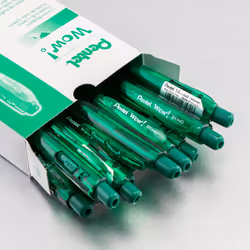 Pentel Wow! Retractable Ballpoint Pens  (1.0mm)  Medium Line  Green Ink  Box of 12 (BK440-D)