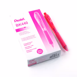 Pentel WOW! Retractable Ballpoint Pens Medium Line Pink Ink Box of