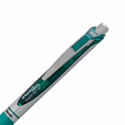Pentel EnerGel RTX Retractable Liquid Gel Pen  (0.7mm)  Medium Line  Metal Tip  Green Ink  Pack of 2 (BL77BP2D)