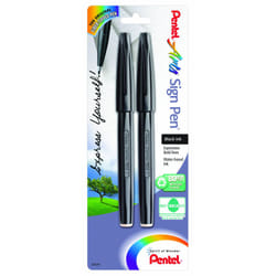 Pentel Arts Sign Pen  Black Ink  2 Pack (S520BP2A)   Assorted