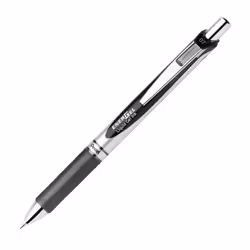 Pentel EnerGel RTX Retractable Liquid Gel Pen  (0.7mm)  Medium Line  Metal Tip  Black Ink  Pack of 6 (BL77BP6A)