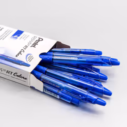 Pentel RSVP RT Colors Retractable Ballpoint Pen  (1.0mm) Medium Line  Barrel  Blue Ink  Box of 12 (BK93CRC-C)