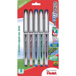 Pentel EnerGel NV Gel Ink Pen Medium Point Metal Tip Assorted Ink 5 Pack BL27BP5M
