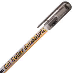 Pentel Arts Gel Roller for Fabric  (1.0mm) Bold Lines  Permanent  Black Ink  Pack of 2 (BN15BP2A)