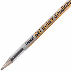 Pentel Arts Gel Roller for Fabric  (1.0mm) Bold Lines  Permanent  Black Ink  Pack of 2 (BN15BP2A)