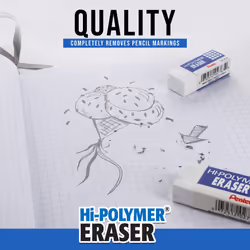 Pentel Hi-Polymer Erasers  White  Pack Of 4