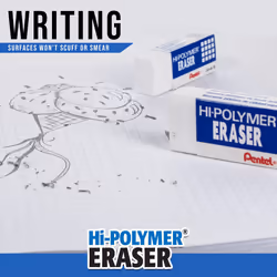 Pentel Hi-Polymer Erasers  White  Pack Of 4