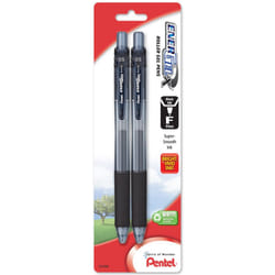 Pentel EnerGel-X Retractable Liquid Gel Pen 0.5mm  Needle Tip  Black Ink (2 Pack) (BLN105BP2A)