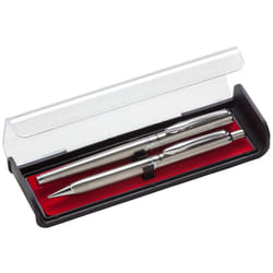 Pentel Libretto Roller Gel Pen and Pencil Set with Gift Box  Pen 0.7mm and Pencil 0.5mm  Silver Barrels (K6A8Z-A)