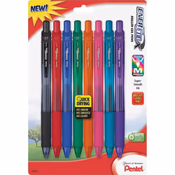 Pentel EnerGel-X Colors Retractable Liquid Gel Pen  0.7mm  Metal Tip  Assorted Ink  8 Count (Pack of 1)