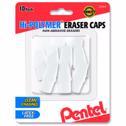 Hi-Polymer White Cap Erasers10-Pk