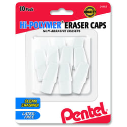 Hi-Polymer White Cap Erasers10-Pk