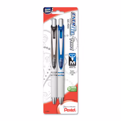 Pentel EnerGel Pearl Deluxe RTX Retractable Liquid Gel Pen (0.7mm) Black Ink/Blue Ink 2 Pack (BL77WBP2AC)