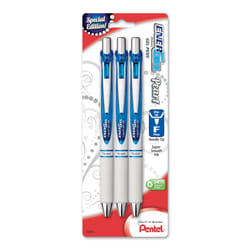 Pentel EnerGel Pearl Deluxe RTX Liquid Gel Pen  0.5mm  Fine Line  Needle Tip  Blue Accent  Blue Ink  3 Pack (BLN75WBP3C)