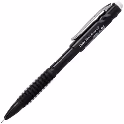Pentel Twist-Erase GT 0.5mm Mechanical Pencil Transparent Black barrel Box of 12 (QE205A)