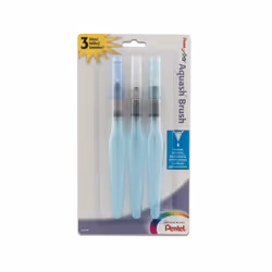Pentel Arts Aquash Water Brush Assorted Tips Pack of 3 (FRHBFMBP3)
