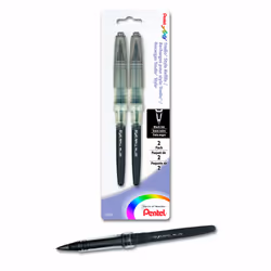Pentel Arts Tradio Stylo Sketch Pen Refill Black Ink Pack of 2 (MLJ2