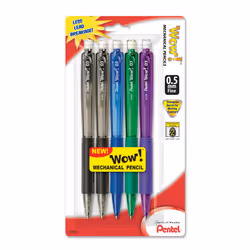 Pentel Wow Mechanical Pencil  0.5mm  Assorted Barrels  5 Pack (AL405BP5M)