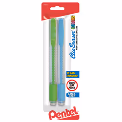 Pentel Clic Erasers Assorted Colors 2/Pkg.