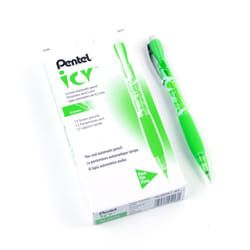 Pentel Icy Mechanical Pencil  0.5mm  Tinted Lime Green Barrel  Box of 12 AL25TK