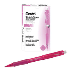 Pentel Twist-Erase EXPRESS Mechanical Pencil 0.7mm  Pink Barrel  Box of 12 QE417P