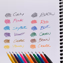 Pentel Arts Sign Pen Touch  Fude Brush Tip  Red Ink  Box of 12 (SES15C-B)