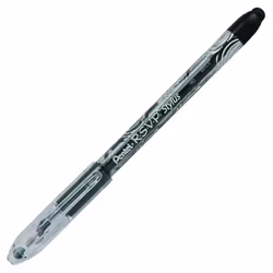 Pentel RSVP STYLUS Ballpoint Pen Medium Line Black Ink Box of 12 (BK91L-A)