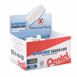 Pentel Hi-Polymer Eraser Caps White Box of 144 Caps (ZEH-02)