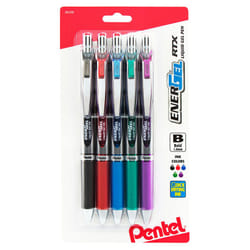 Pentel Energel RTX Retractable Liquid Gel Pen  Bold Line  Metal Tip  Assorted Ink Pack of 5 (BL80BP5M)