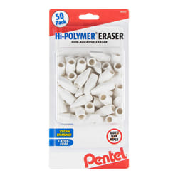 Pentel Hi-Polymer Eraser Caps  White  Pack Of 50