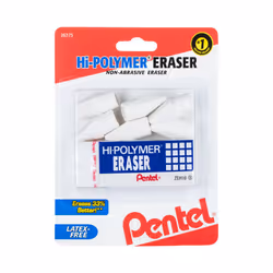 Pentel HI-Polymer Eraser Combo Pack  6 Caps  1 Large (ZEH0210BP7)