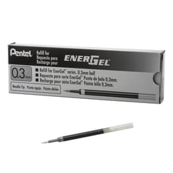 Pentel Refill Ink for EnerGel Liquid Gel Pen  (0.3mm)  Extra Fine Line  Needle Tip  Black Ink  Box of 12 (LRN3-A)