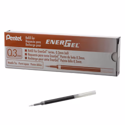 Pentel Refill Ink for EnerGel RTX Retractable Gel Pen Extra Fine Point Needle Tip  12 Pack  0.3mm  Red (LRN3-B)