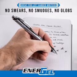 Pentel EnerGel RTX Retractable Liquid Gel Pen  (0.3mm)  Needle Tip  Extra Fine Line  Blue Ink  Pack of 3 (BLN73BP3C)