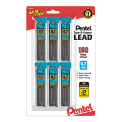 Pentel Super Hi-Polymer Refills  0.7 mm Medium  HB  180 Pieces of Lead (C27BPHB6)