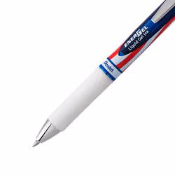 Pentel EnerGel RTX Retractable Liquid Gel Pen  (0.7mm) Medium Line  Metal Tip  Flag Barrel  Black Ink  12 pack (BL77USA-A)