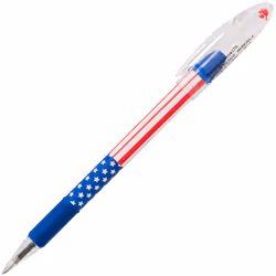 Pentel RSVP Ballpoint Pen  Fine Line  (0.7mm) Flag Barrel  Black Ink  12 Pack (BK90USA-A)