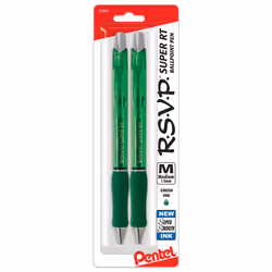 Pentel RSVP Super RT Ballpoint Pen (1.0mm) Medium Line green Ink 2-