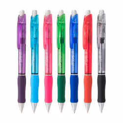 Pentel RSVP Super RT Ballpoint Pen  0.7mm Fine Line  Assorted Ink  DPSV  4-pk - BX477BP4M1