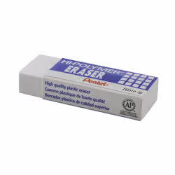 Pentel HiPolymer Block Eraser  Large  White 6 pack ZEH10BP3P2