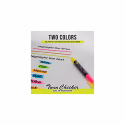 Pentel Twin Checker Dual-tip Highlighter  Chisel Tip  Yellow/Pink Ink  Pack of 12 (SLW8-GP)